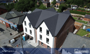 New build roof installation at 151 London Road, featuring dry ridge and verge systems